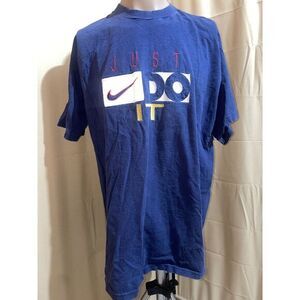 Vtg 1990s 90s Nike Grey Tag T Shirt Mens XL‎ Navy Cotton Just Do It USA Swoosh
